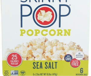 Skinny Pop: Popcorn Sea Salt Microwave, 16.8 Oz