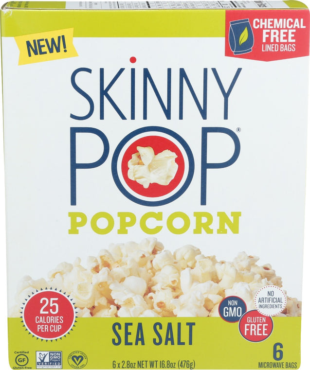 Skinny Pop: Popcorn Sea Salt Microwave, 16.8 Oz