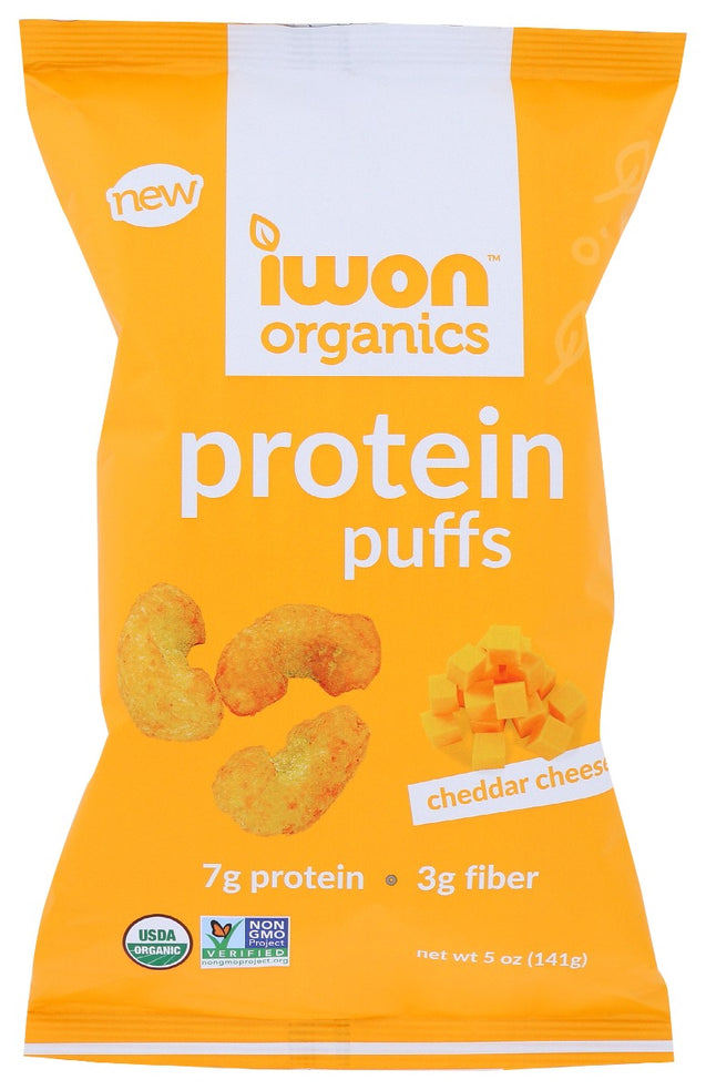 Iwon Organics: Protein Puffs Cheddar Cheese, 5 Oz