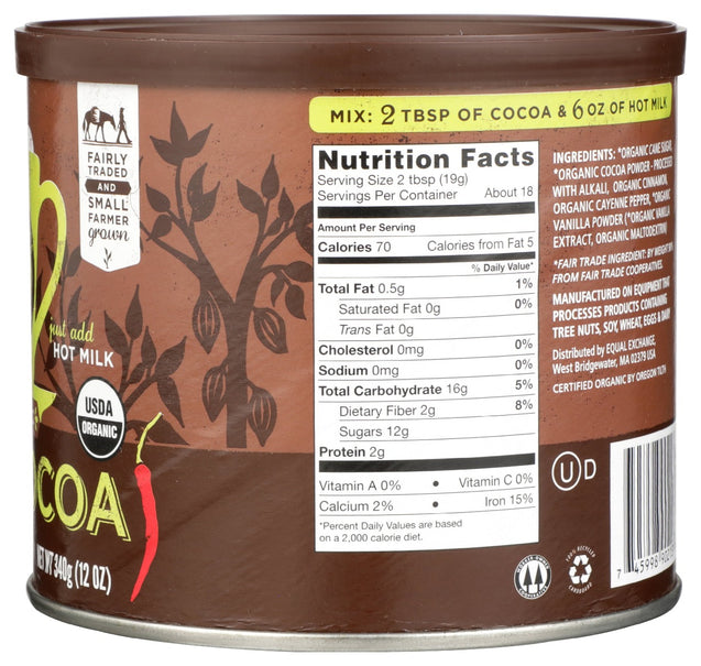 Equal Exchange: Cocoa Mix Hot Spicy Organic, 12 Oz