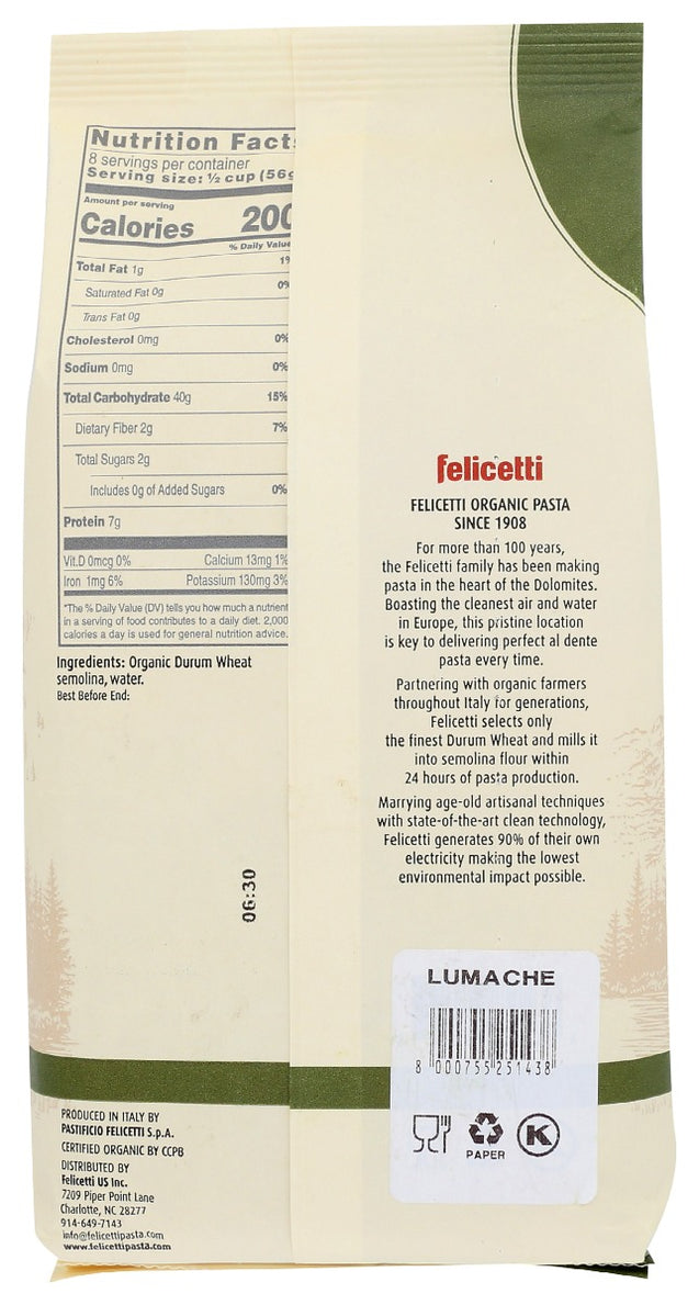 Felicetti Organic: Bronze Cut Lumache, 16 Oz