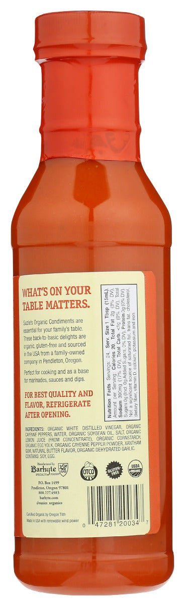 Suzie's: Organic Buffalo Wing Sauce, 12 Fo