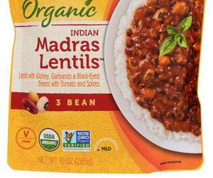Tasty Bite: Organic Indian Madras Lentils 3 Bean Entree, 10 Oz