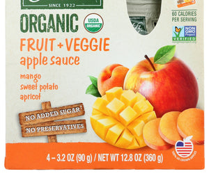 North Coast: Organic Apple Sauce Mango Sweet Potato Apricot Flavor, 4 Ea