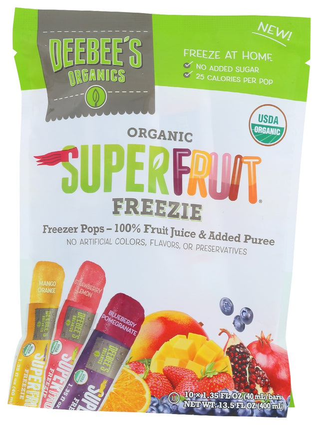 Deebees Organic: Fruit Pop Variety 10 Pk, 13.5 Fo