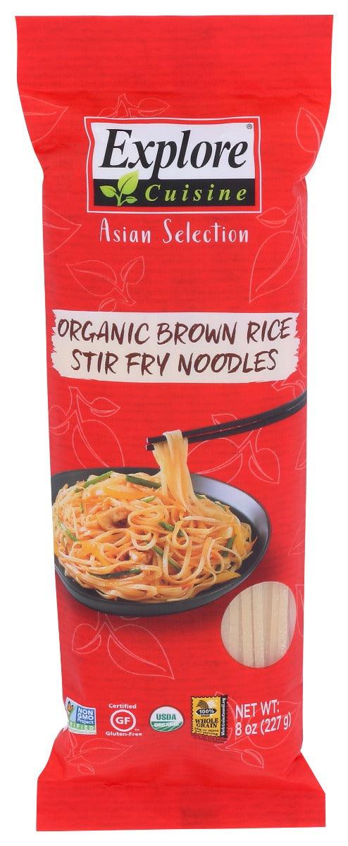 Explore Cuisine: Organic Brown Rice Stir Fry Noodles, 8 Oz - RubertOrganics