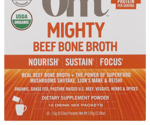 Om Mushrooms: Beef Bone Broth Organic Mushroom Mighty Broth, 5.29 Oz