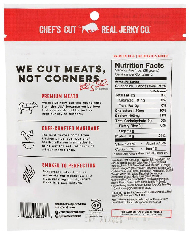 Chefs Cut: Jerky Original Zero Sugar, 2 Oz - RubertOrganics