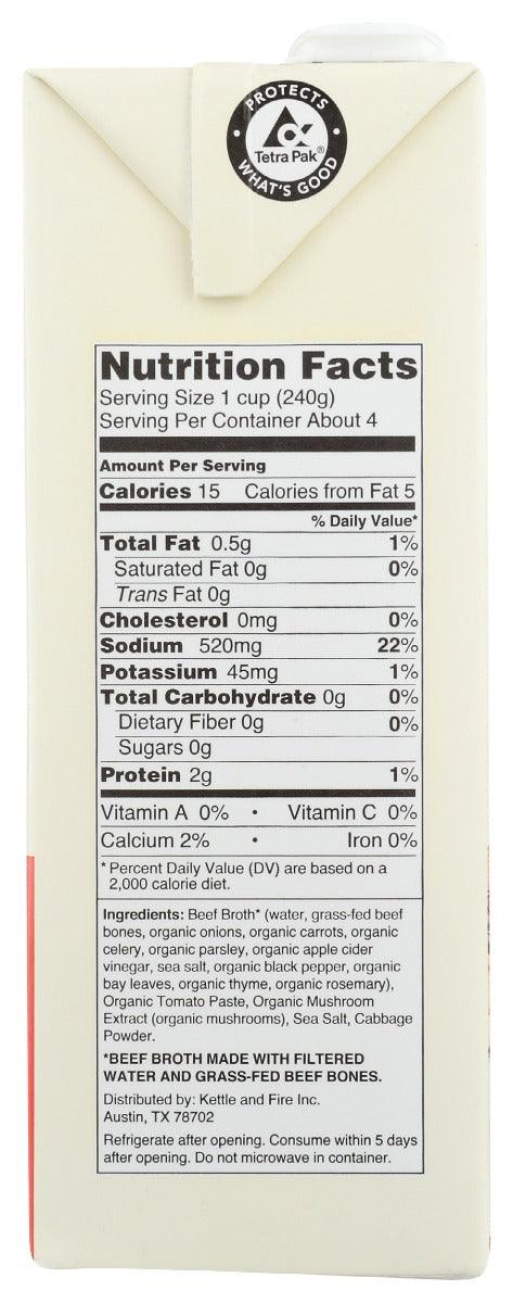 Kettle And Fire: Beef Cooking Broth, 32 Oz - RubertOrganics