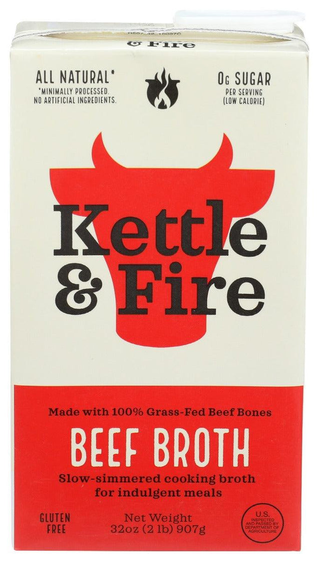 Kettle And Fire: Beef Cooking Broth, 32 Oz - RubertOrganics