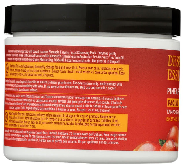 Desert Essence: Pad Cleansing Pnapl Enzym, 50 Pc - RubertOrganics