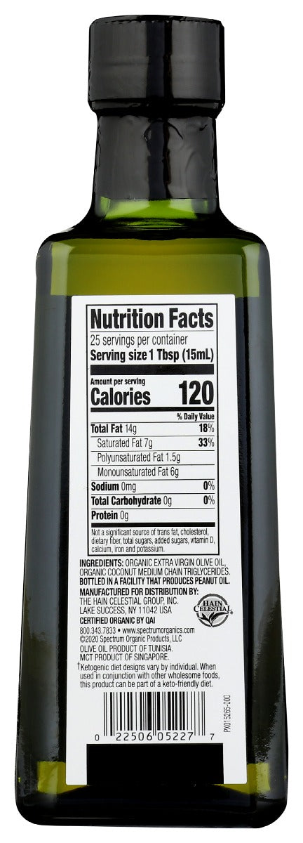 Spectrum Naturals: Keto Blend Organic Olive And Mct Oil, 12.7 Oz