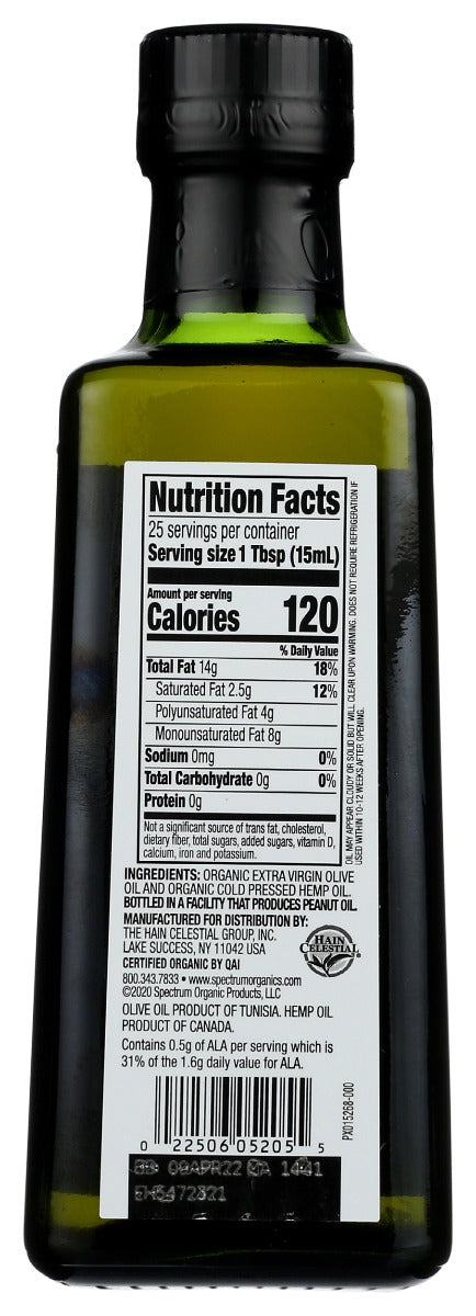 Spectrum Naturals: Omega Blend Organic Olive And Hemp Oil, 12.7 Oz