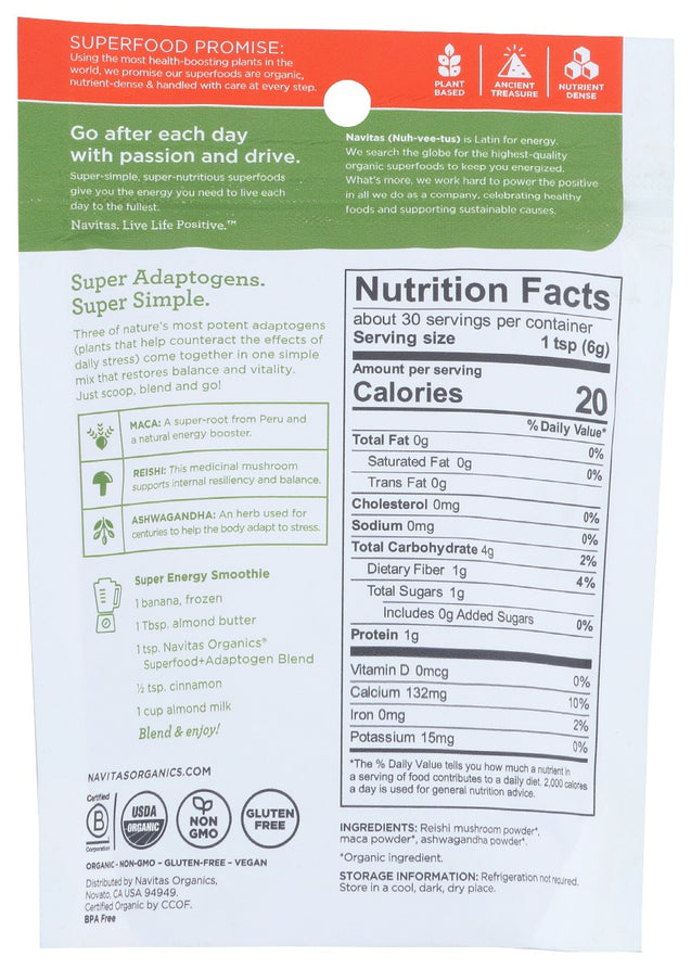 Navitas: Organic Superfood Adaptogen Blend, 6.3 Oz