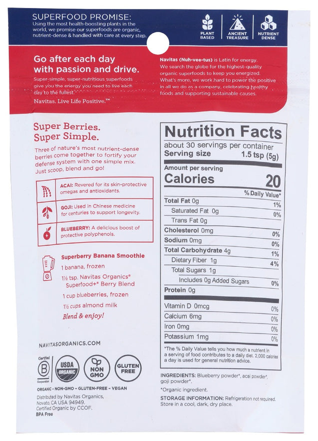 Navitas: Organic Superfood Berry Blend, 5.3 Oz