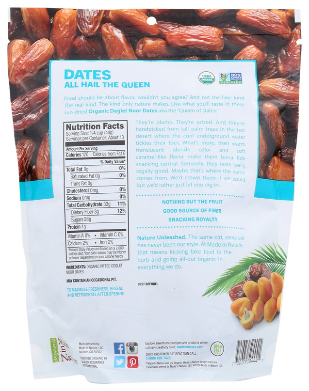 Made In Nature: Organic Dried Dates, 20 Oz