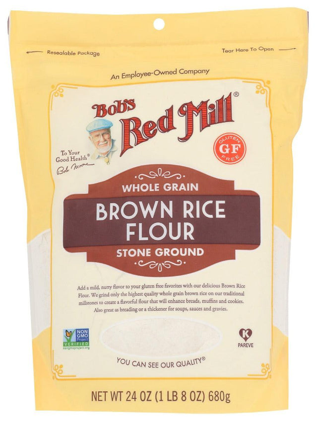 Bobs Red Mill: Flour Brown Rice, 24 Oz - RubertOrganics