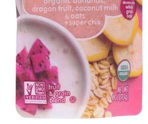 Happy Tot: Organic Banana Dragon Fruit Coconut Milk & Oats Flavor Pouch, 4 Oz