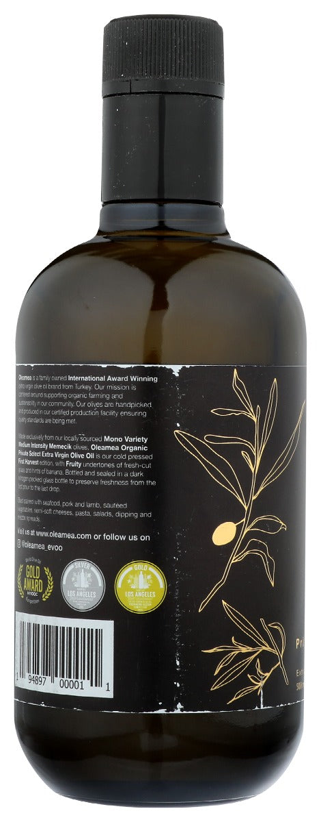 Oleamea Olive Oil: Organic Private Select Extra Virgin Olive Oil, 500 Ml