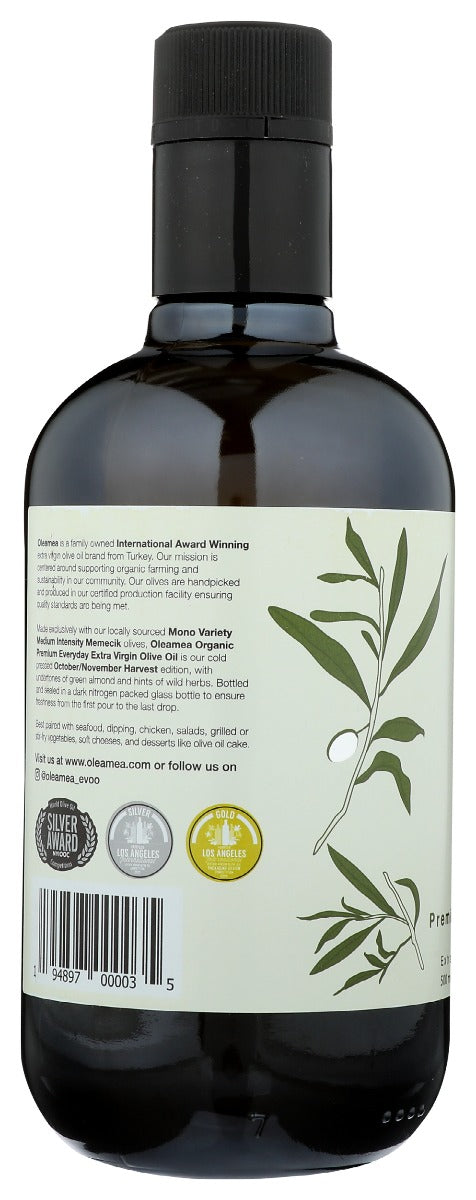 Oleamea Olive Oil: Organic Premium Everyday Extra Virgin Olive Oil, 500 Ml