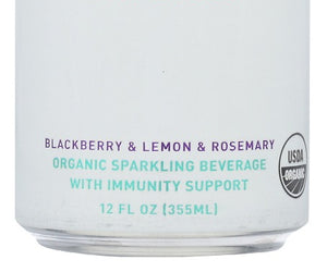 Cloud Water Immunity: Organic Blackberry & Lemon & Rosemary Sparkling Water, 12 Fo