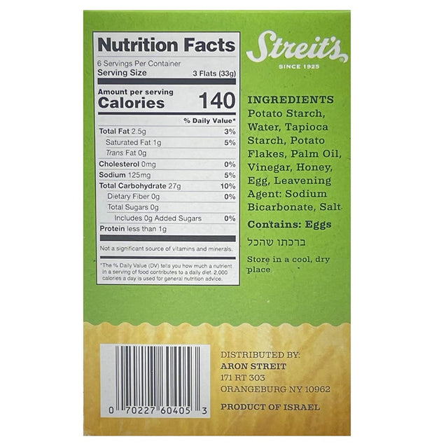 Streits: Matzo Flats Plain, 7 Oz