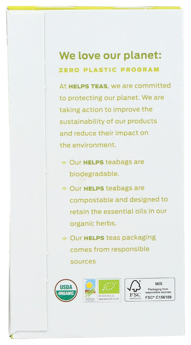 Helps: Organic Tea Ginger Lemon, 16 Bg