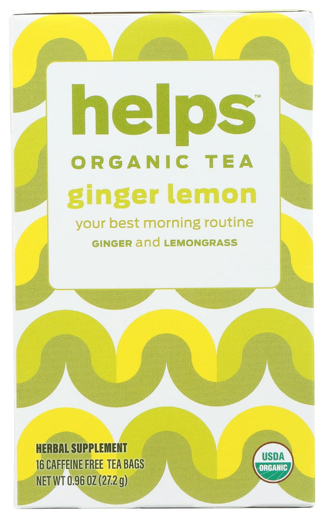 Helps: Organic Tea Ginger Lemon, 16 Bg