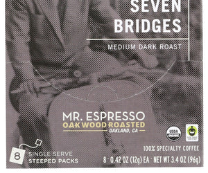Mr Espresso: Organic And Fair Trade Seven Bridges Medium Dark Roast Coffee, 8 Bg