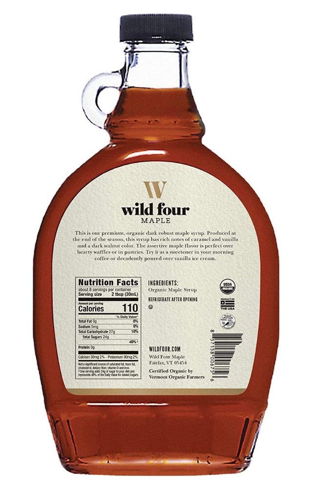 Wild Four: Pure Vermont Organic Maple Syrup, 8 Fo