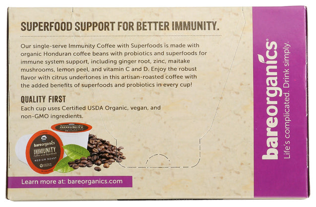 Bareorganics: Organic Immunity Coffee With Superfoods, 4.13 Oz