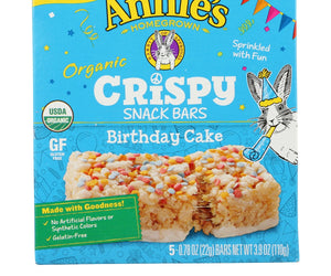 Annies Homegrown: Organic Crispy Birthday Cake Snack Bars, 3.9 Oz