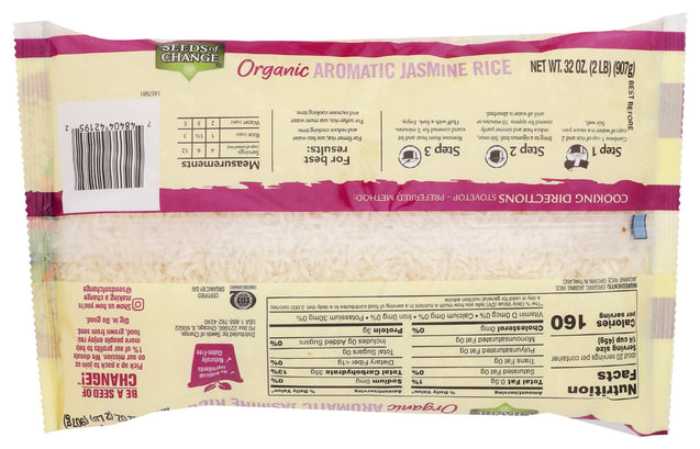 Seeds Of Change: Rice Jasmine Organic, 2 Lb