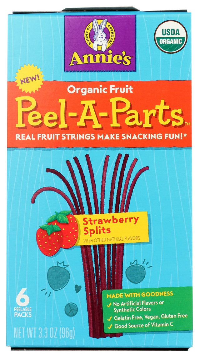 Annies Homegrown: Organic Peel A Parts Strawberry Splits Fruit Snack, 3.3 Oz