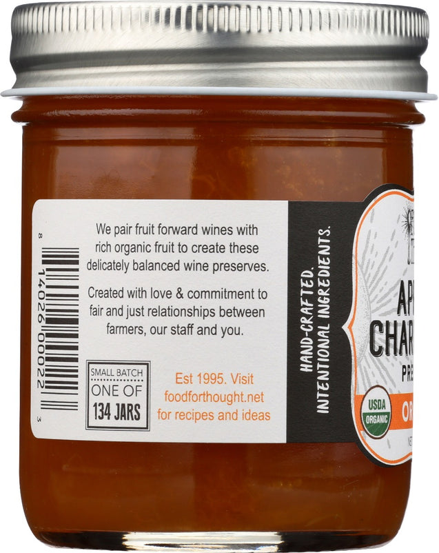 Food For Thought: Organic Apricot Chardonnay Preserves, 9 Oz