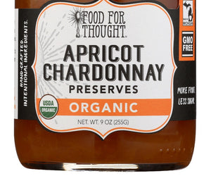Food For Thought: Organic Apricot Chardonnay Preserves, 9 Oz
