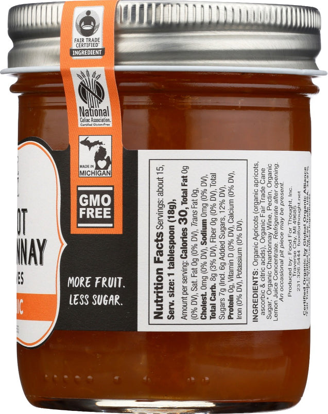 Food For Thought: Organic Apricot Chardonnay Preserves, 9 Oz