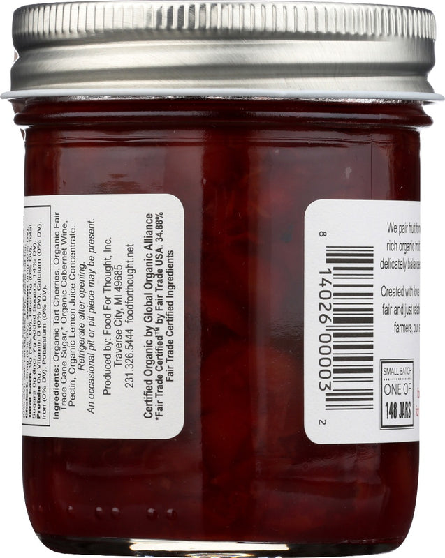Food For Thought: Organic Cherry Cabernet Preserves, 9 Oz