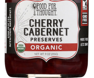 Food For Thought: Organic Cherry Cabernet Preserves, 9 Oz