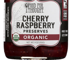 Food For Thought: Organic Cherry Raspberry Preserves, 9 Oz