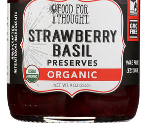 Food For Thought: Organic Strawberry Basil Preserves, 9 Oz