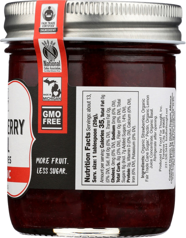 Food For Thought: Organic Strawberry Basil Preserves, 9 Oz