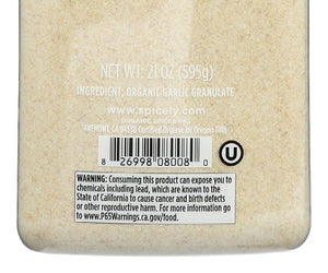 Spicely Organics: Spice Garlic Granules Org, 21 Oz