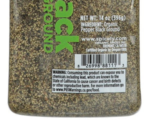 Spicely Organics: Organic Pepper Black Ground, 14 Oz