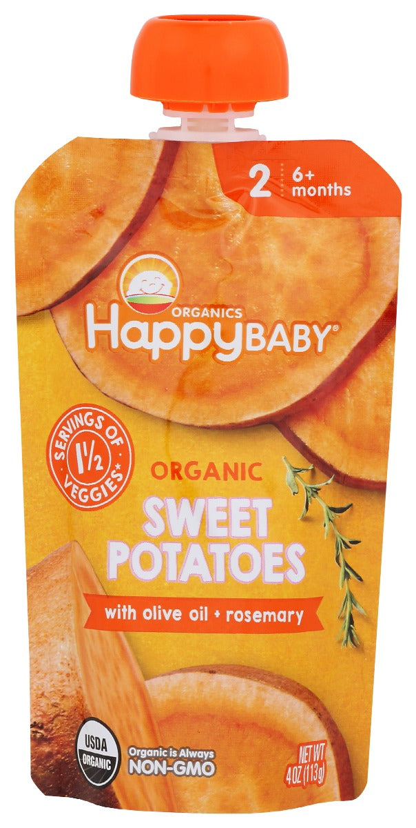 Happy Baby: Organic Sweet Potatoes With Olive Oil And Rosemary Baby Food, 4 Oz