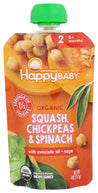 Happy Baby: Organic Squash Chickpeas And Spinach With Avocado Oil And Sage Baby Food, 4 Oz