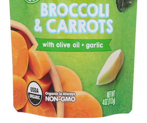 Happy Baby: Organic Brocolli And Carrots With Olive Oil And Garlic Baby Food, 4 Oz