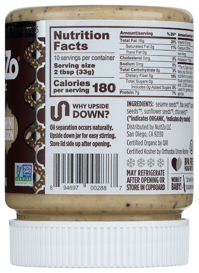 Nuttzo: Five Seed Tahini Organic, 12 Oz