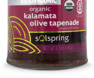Solspring: Biodynamic Organic Kalamata Olives And Tapenade, 6.7 Oz