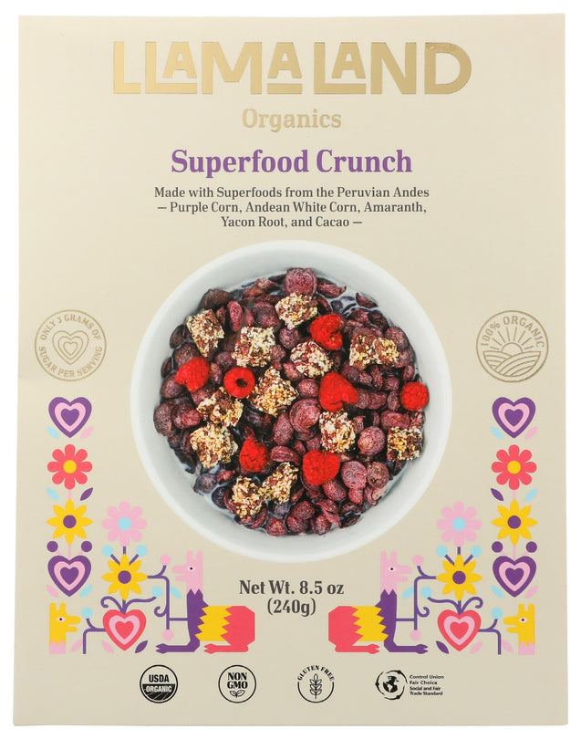 Llamaland Organics: Cereal Superfood Crunch, 8.5 Oz